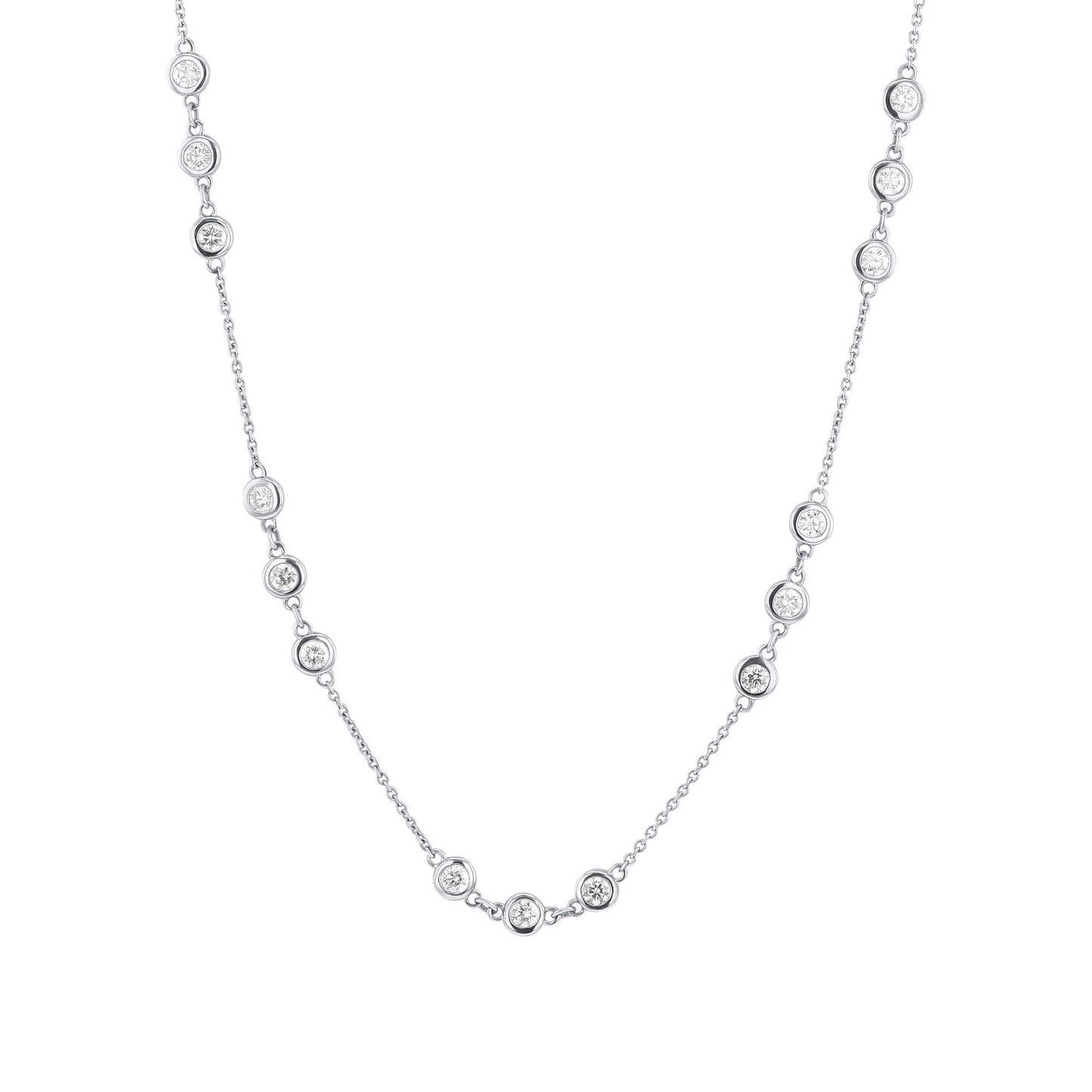 Triple Bezel Station Diamond Necklace