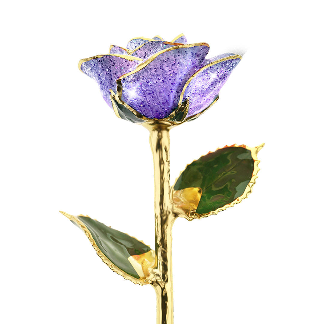 Periwinkle 24kt Gold Dipped Rose – Steven Singer Jewelers