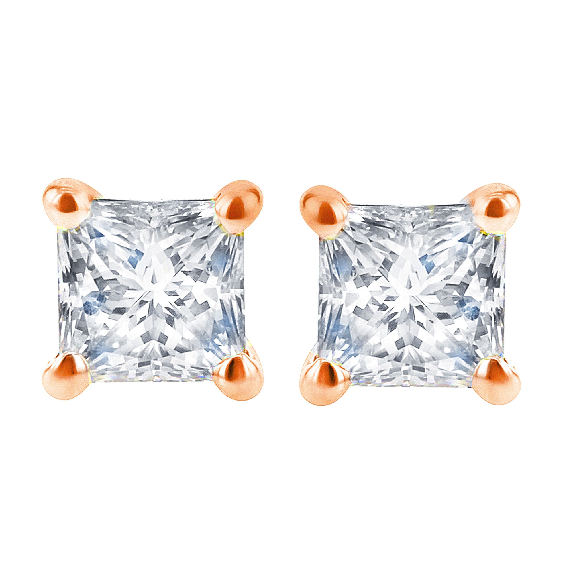 Halo Oval Diamond Stud Earrings