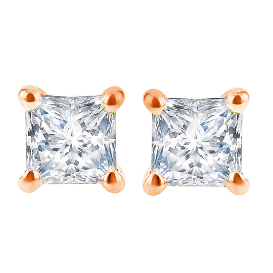 Princess Bella Diamond Stud Earrings 3/4ct