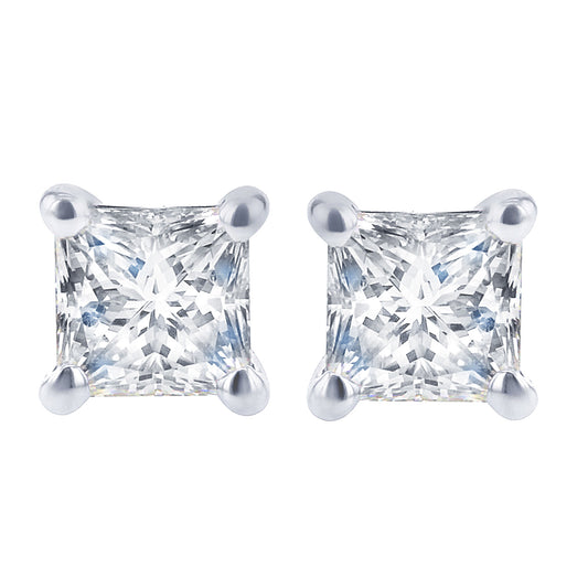 Exclusive Princess Diamond Stud Earrings 3/4ct