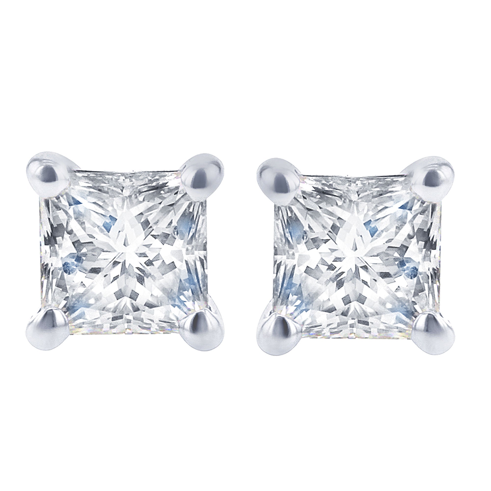 Exclusive Princess Diamond Stud Earrings 1ct