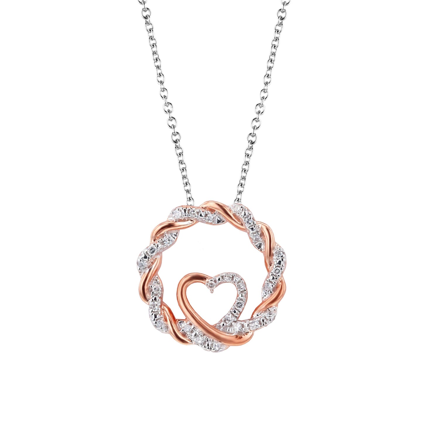 Silver Wrapped Up In Love Diamond Necklace