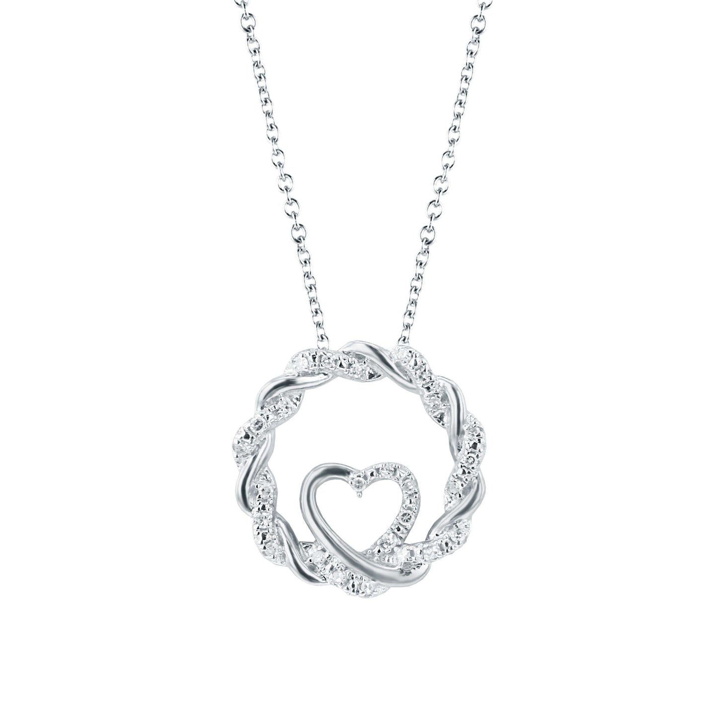 Silver Wrapped Up In Love Diamond Necklace