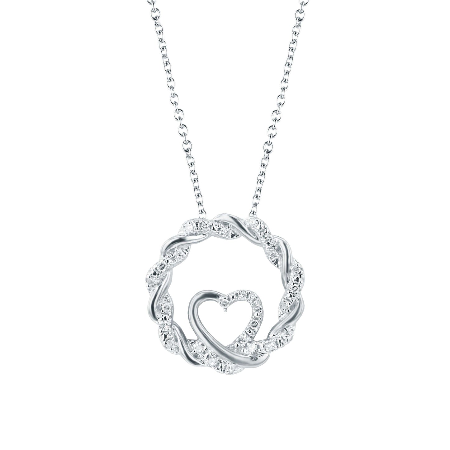 Silver Wrapped Up In Love Diamond Necklace