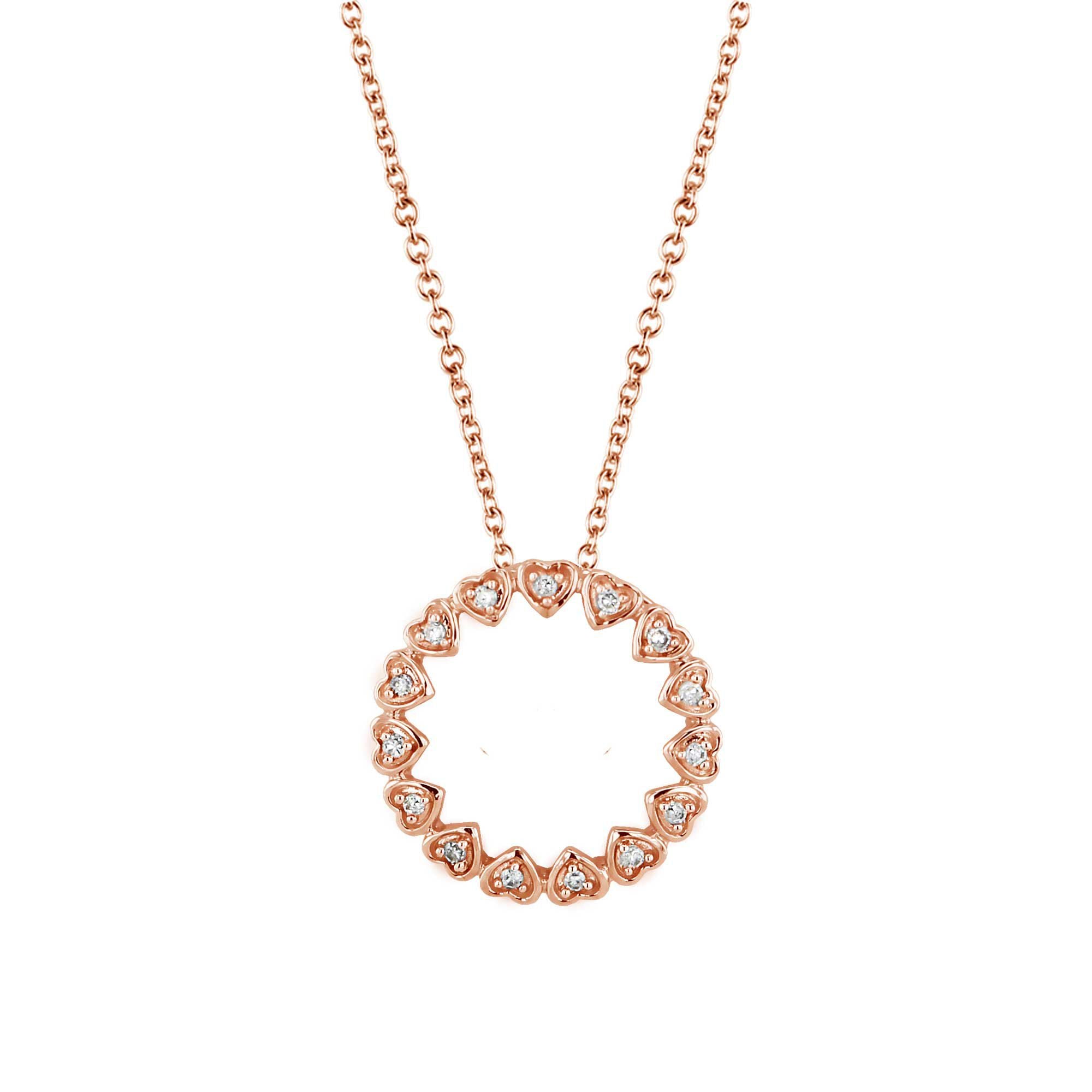 Rose Gold Double Circle Diamond Pendant 003-160-04159 | Armentor Jewelers |  New Iberia, LA