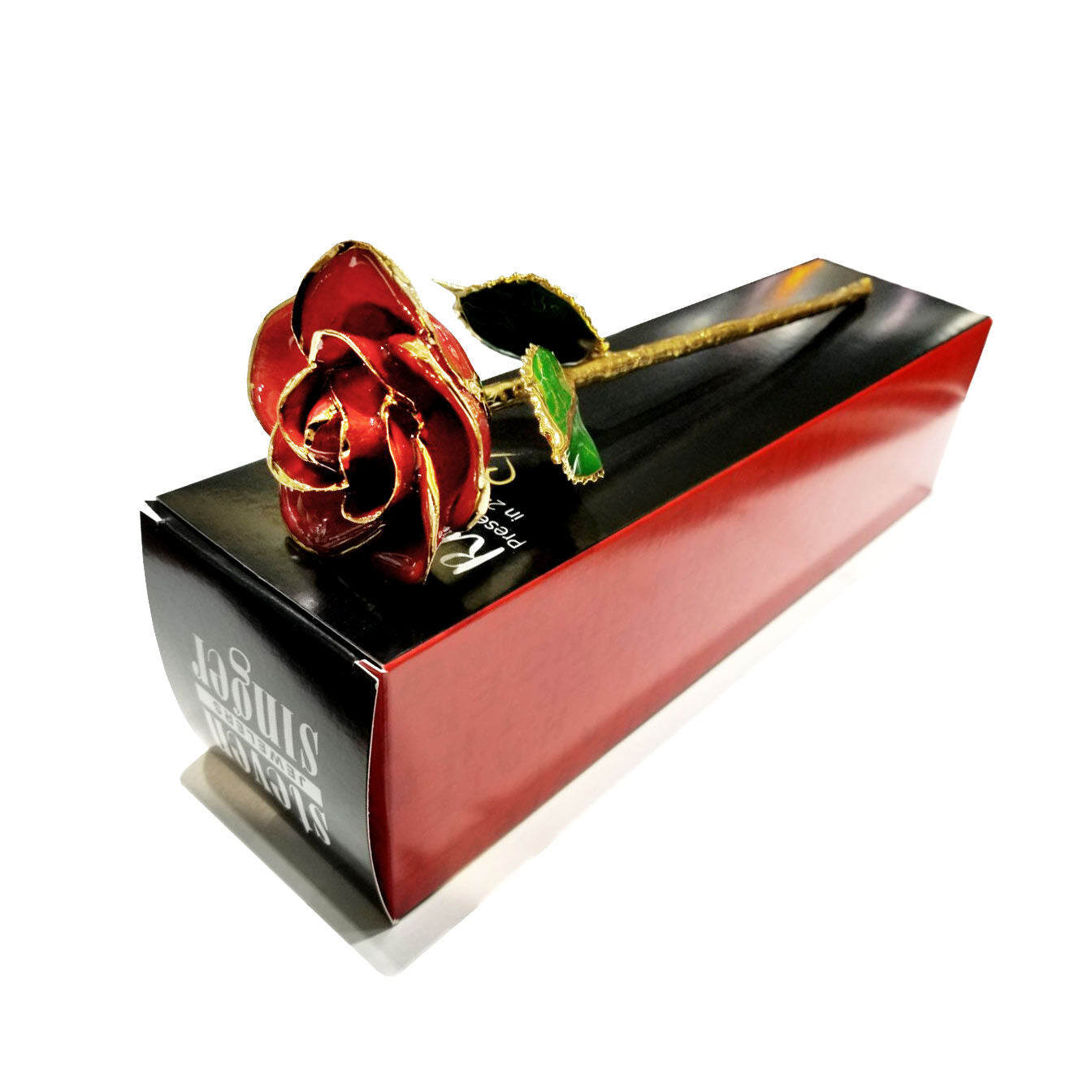 Valentines Day Red 24k Gold Dipped Rose