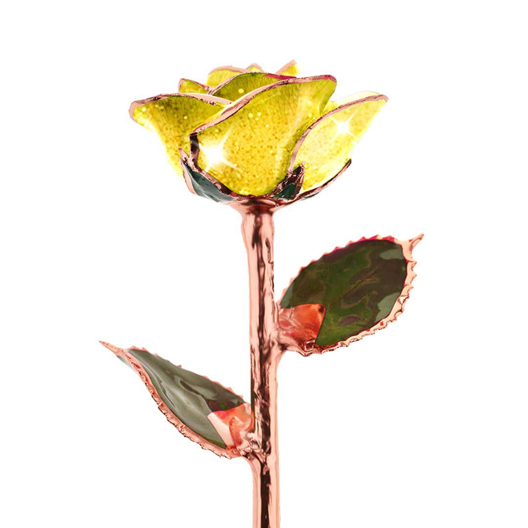 Sunshine Yellow Rose Gold Dipped Rose