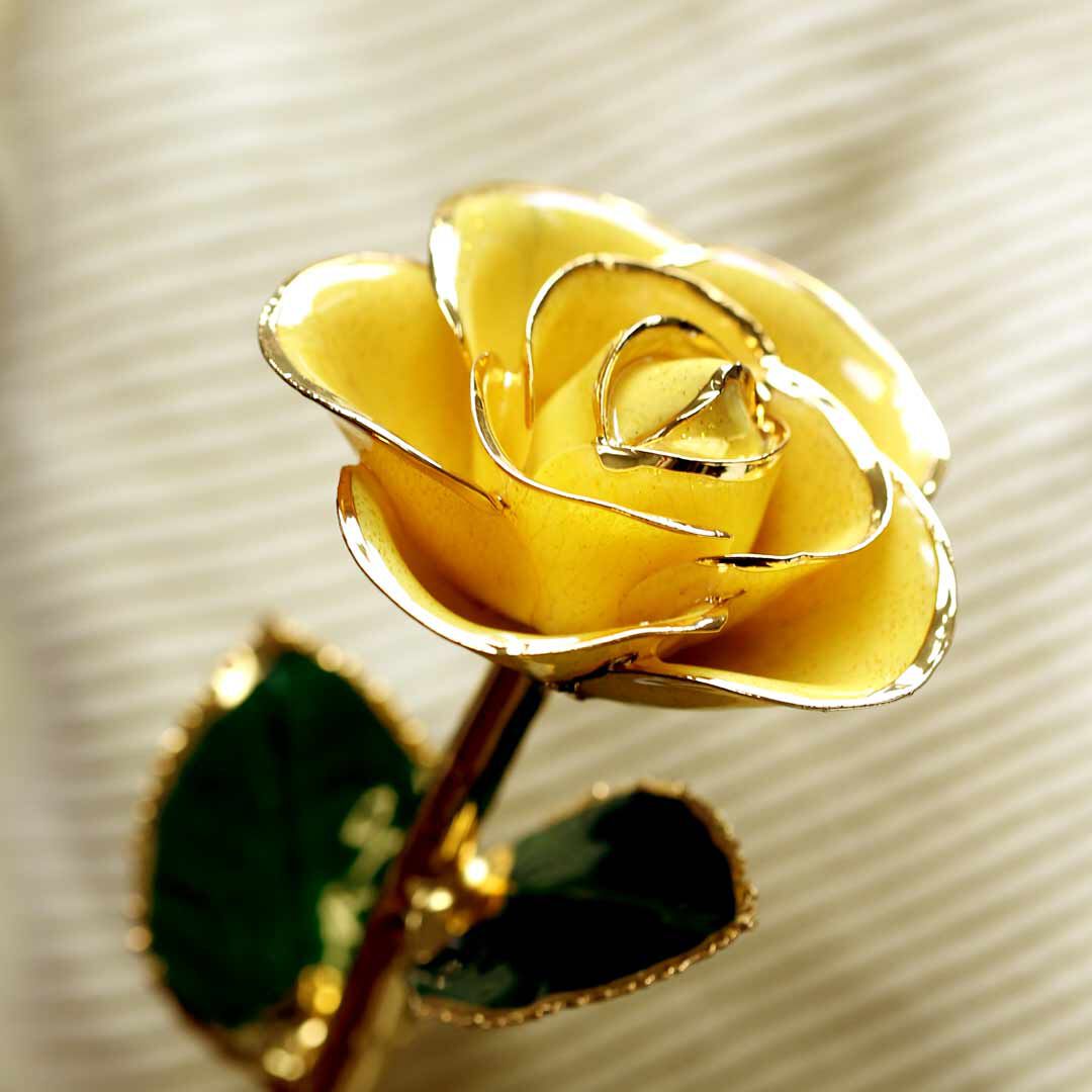 Sunshine Yellow 24kt Gold Dipped Rose