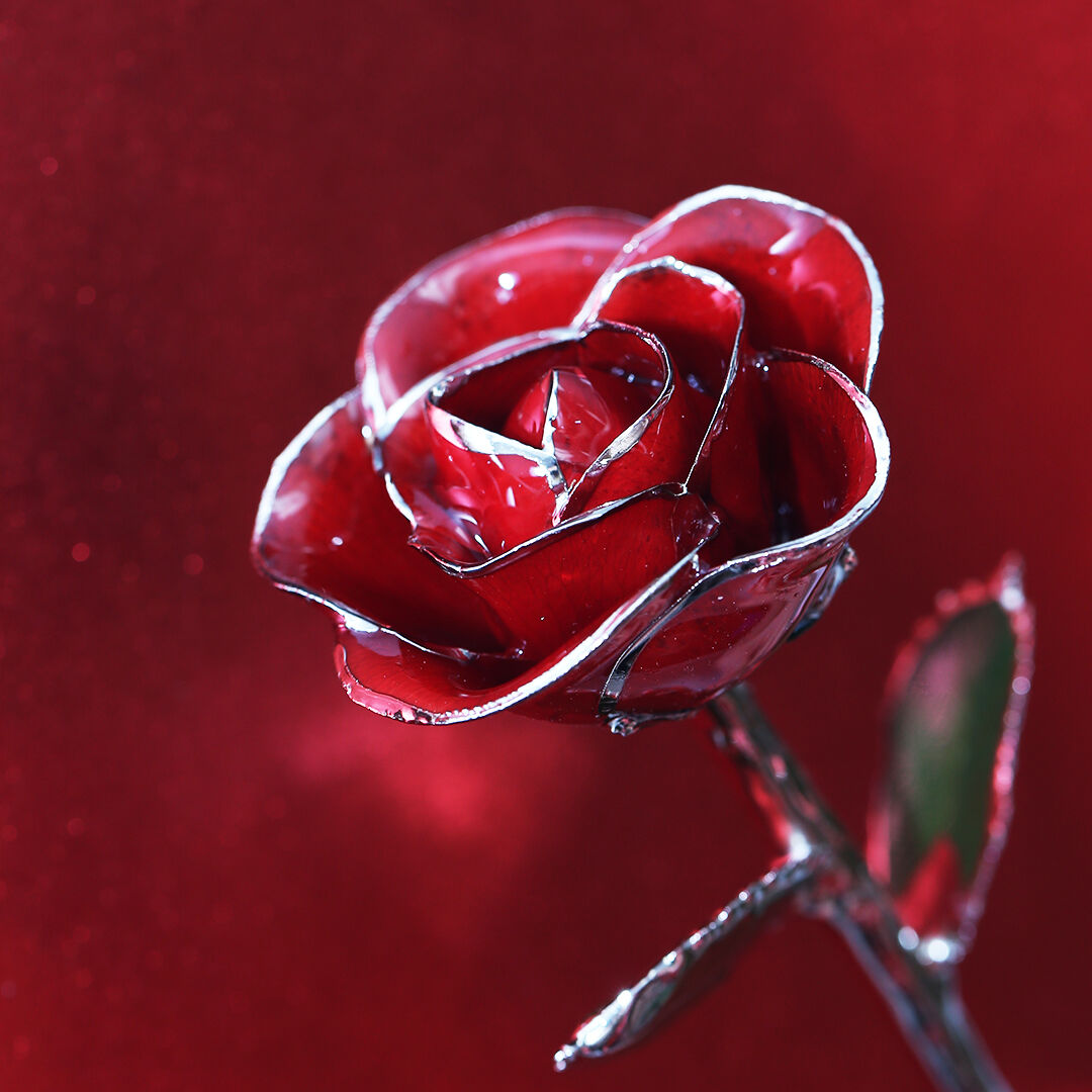 Platinum Valentine's Day Red Rose – Steven Singer Jewelers