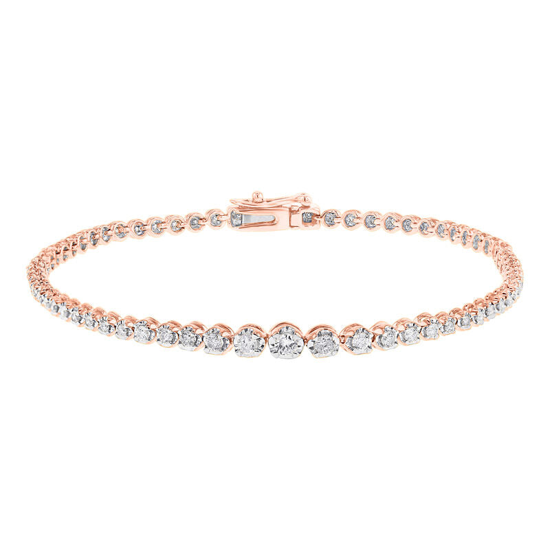 1 Carat Diamond Tennis Bracelet in 18k Gold - Bracelets Jewelry Collections