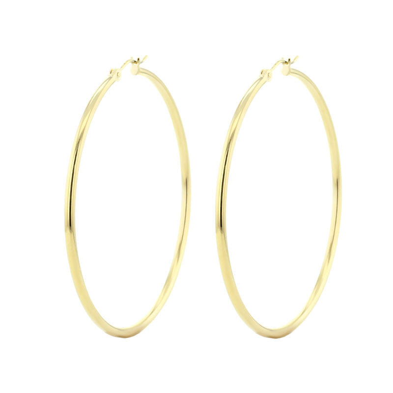 Classic Gold Hoop Earrings 2x50MM
