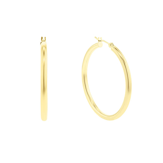 Classic Gold Hoop Earrings - 3x40MM