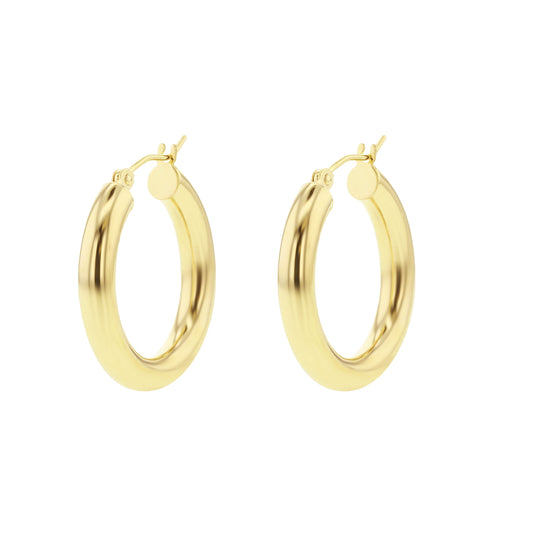 Classic Gold Hoop Earrings - 4x25MM
