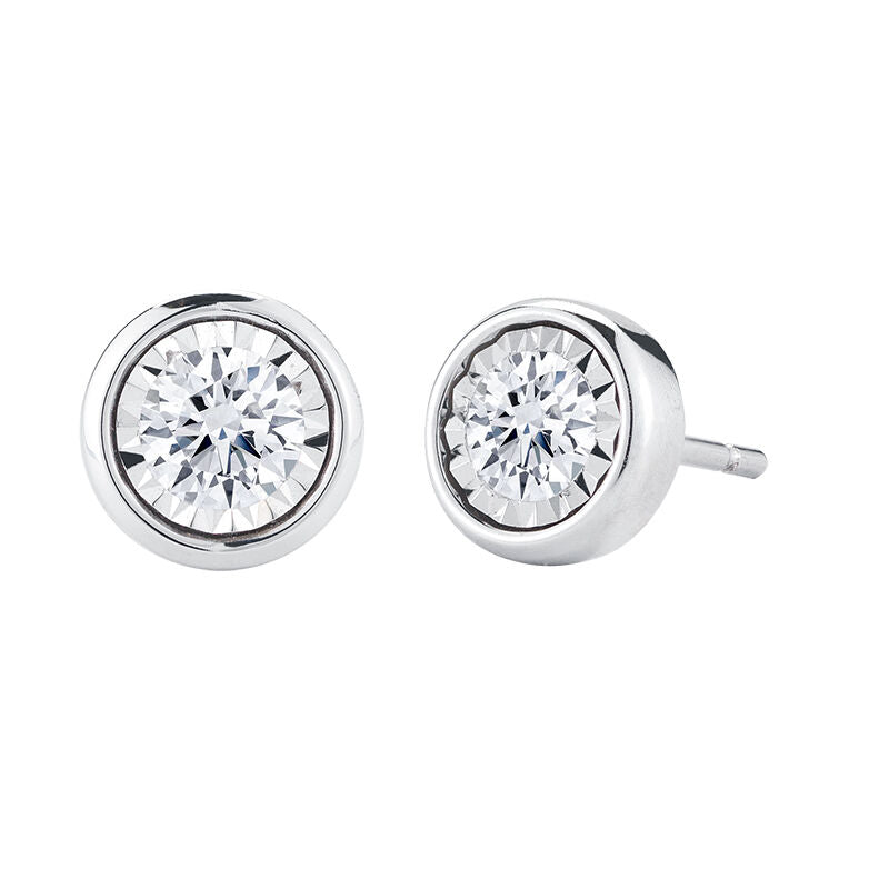 Mirage Bezel Diamond Stud Earrings 1/20ct
