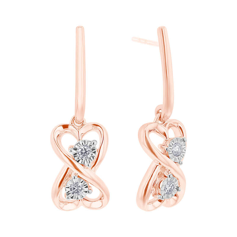 Mirage Infinite Double Heart Diamond Earrings