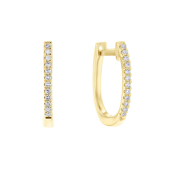 【MEJURI】Pave Diamond Huggie Hoops☆ペア ダイヤモンド 14k Gold Single Pavé Diamond Huggie Hoop Earring - Jewelry