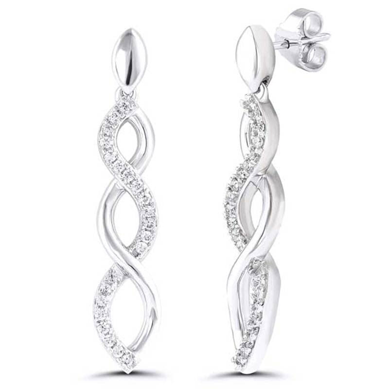 Silver Infinity Diamond Earrings