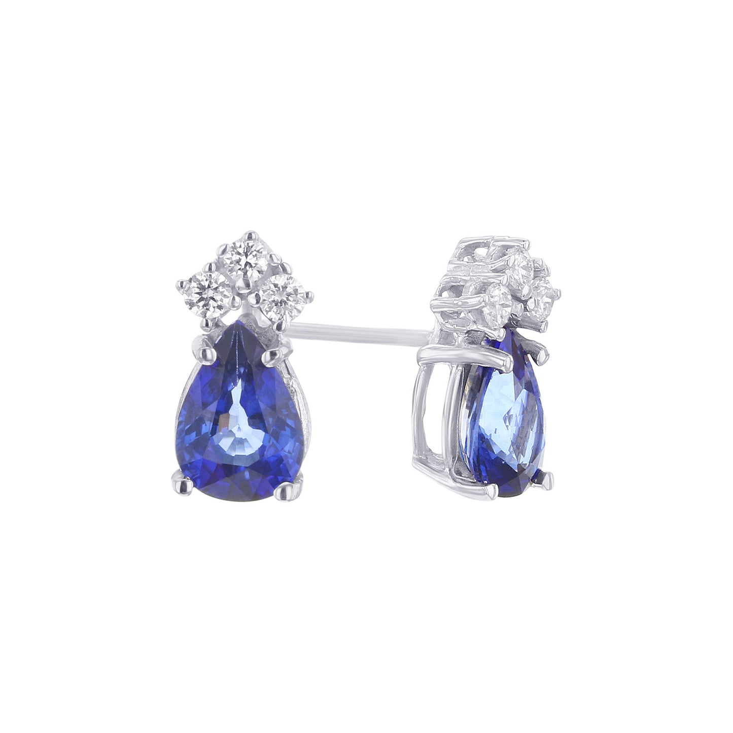 Sapphire and Diamond Droplet Earrings