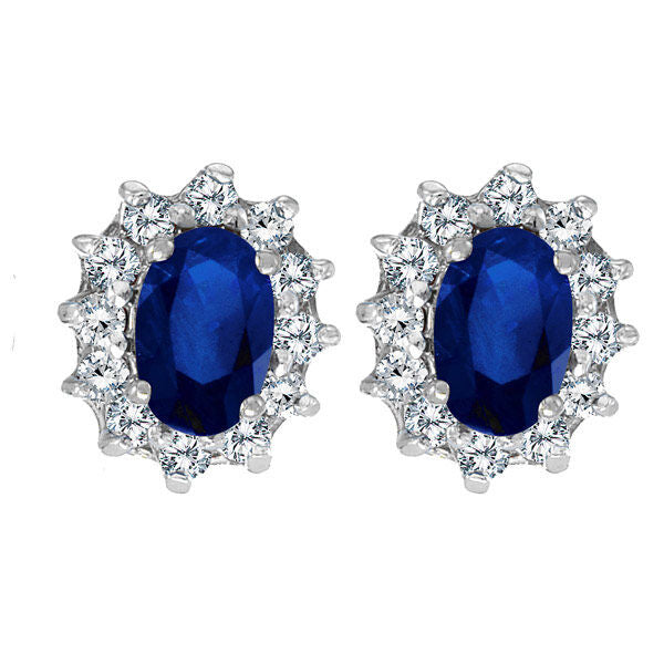 Sapphire diamond on sale halo earrings