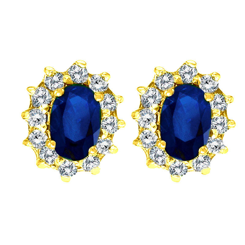 Princess Sapphire & Diamond Earrings