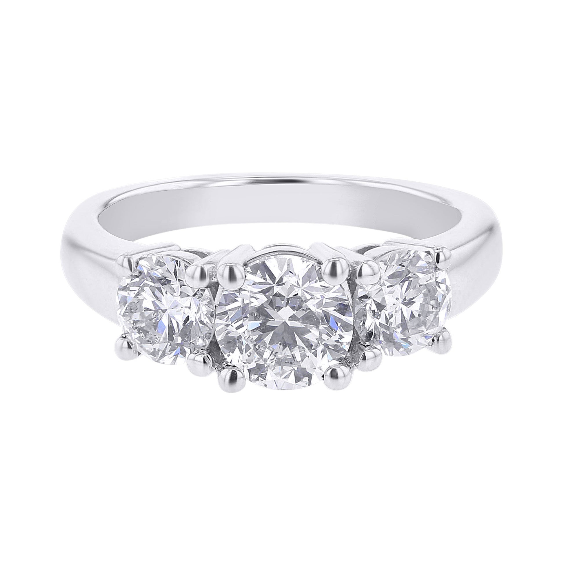 Classic Three Stone Ready for Love Diamond Engagement Ring 2Ct