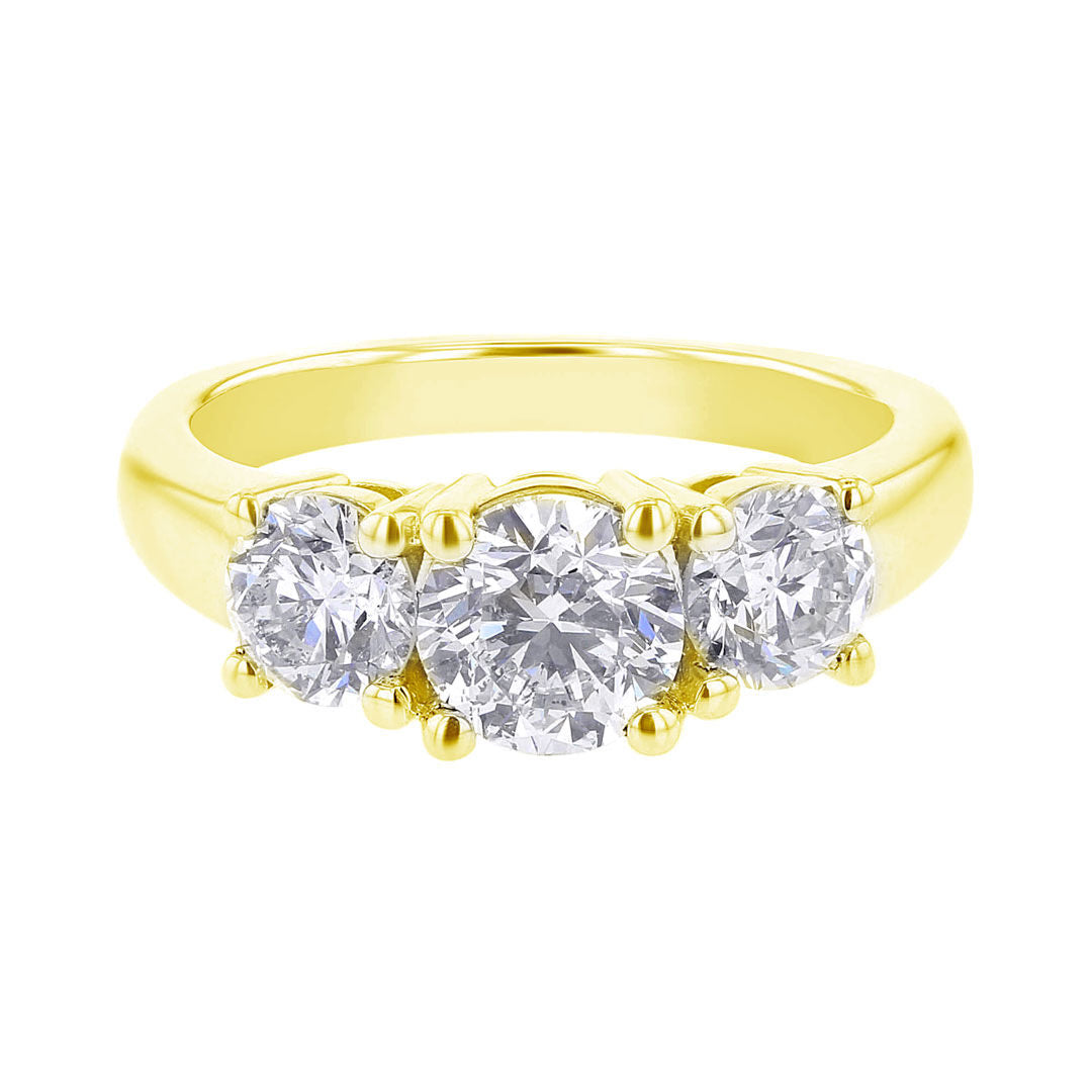 Classic Three Stone Ready for Love Diamond Engagement Ring 2Ct