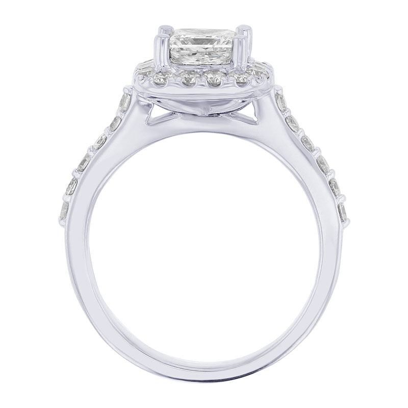 Carly Princess Halo 1 1/2ct Ready for Love Diamond Engagement Ring