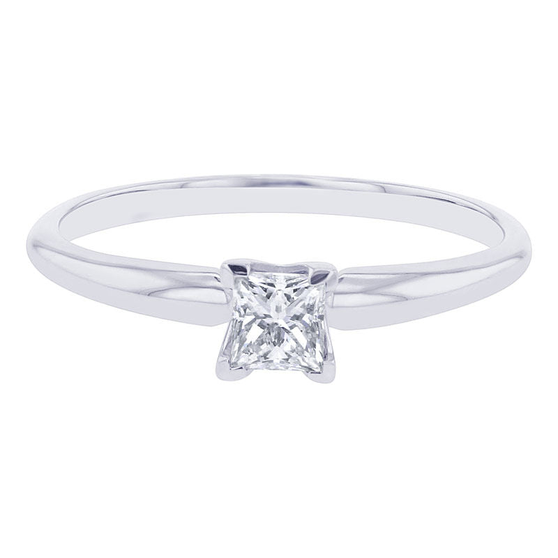 Classic Princess Solitaire Ready for Love Diamond Engagement Ring 1/3ct