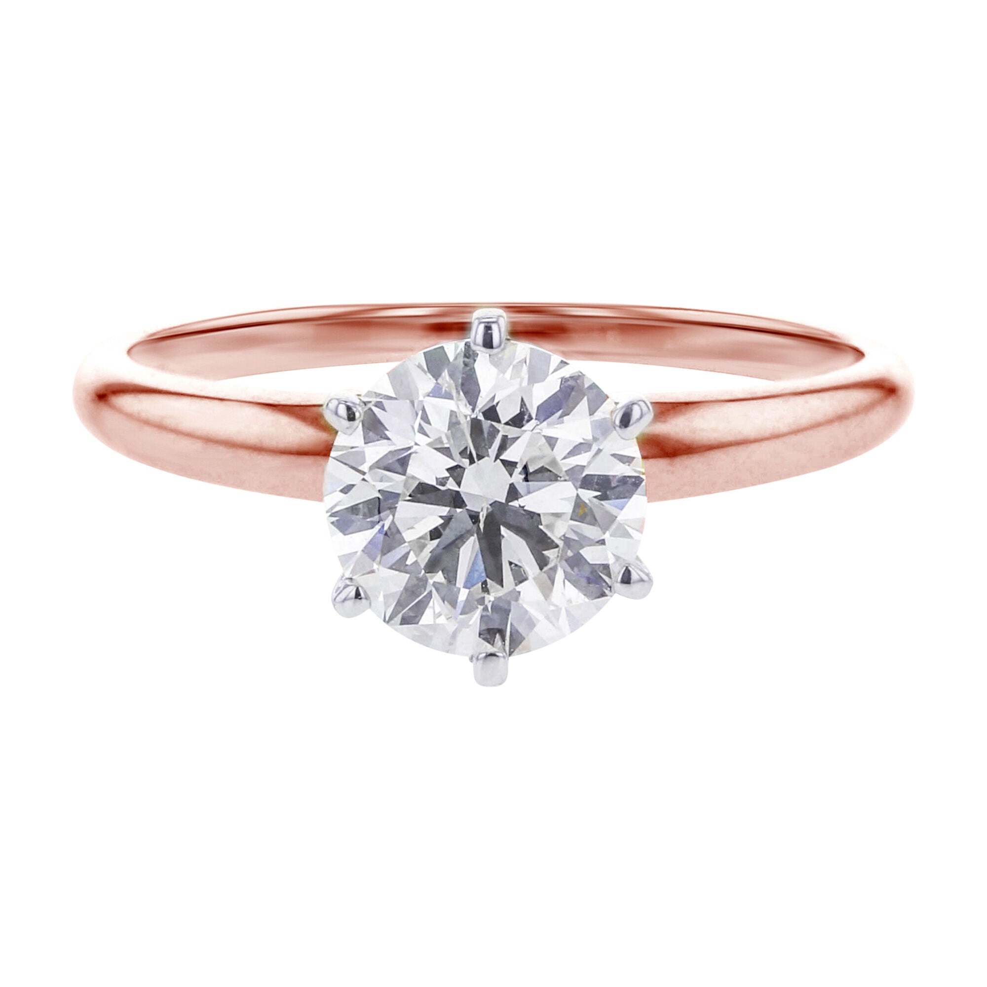 GLAM AND GEMS 1/2 Carat Lab Grown Diamond and 2 Carat Moissanite Engagement  Ring for Women in 14k Rose Gold (D-E, VS, cttw) Wedding Ring | Amazon.com
