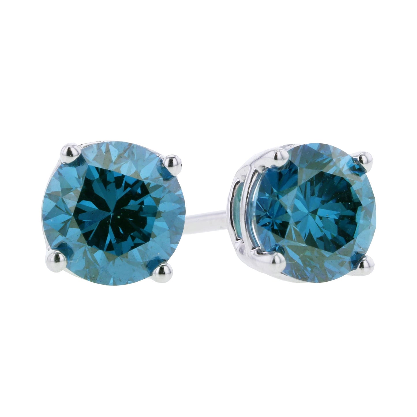 Our beautiful half carat blue sapphire diamond studs .