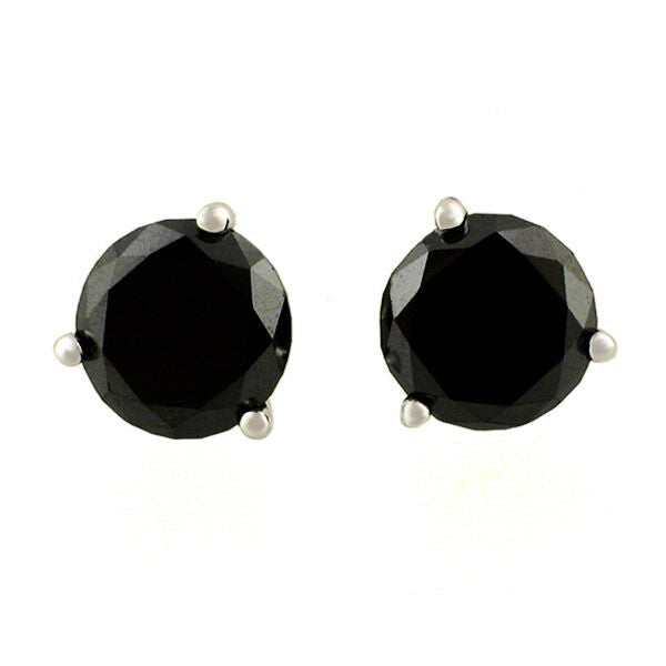 Get Naked Black Diamond Stud Earrings 2ct