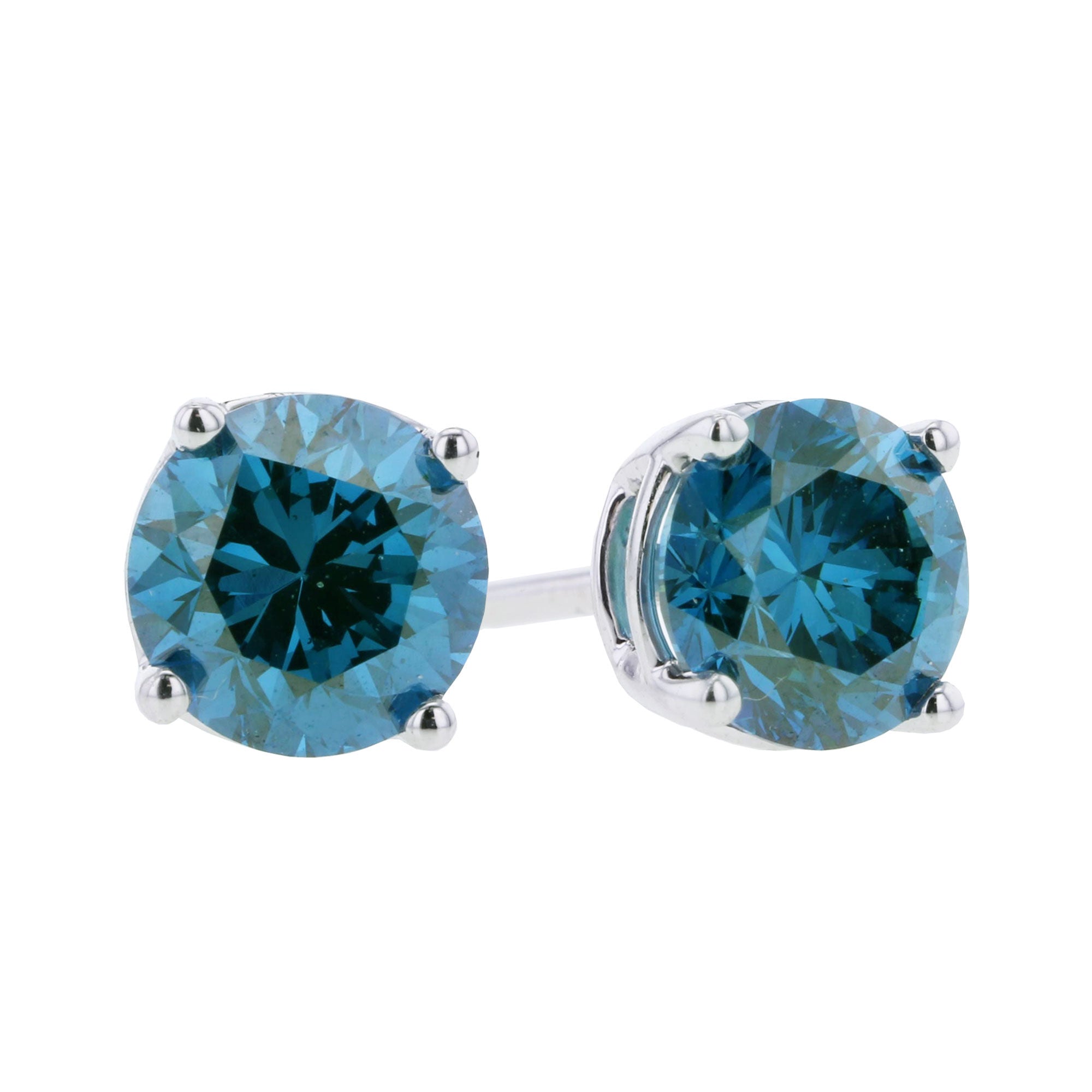 Sky Blue Diamond Studs 1/3ct