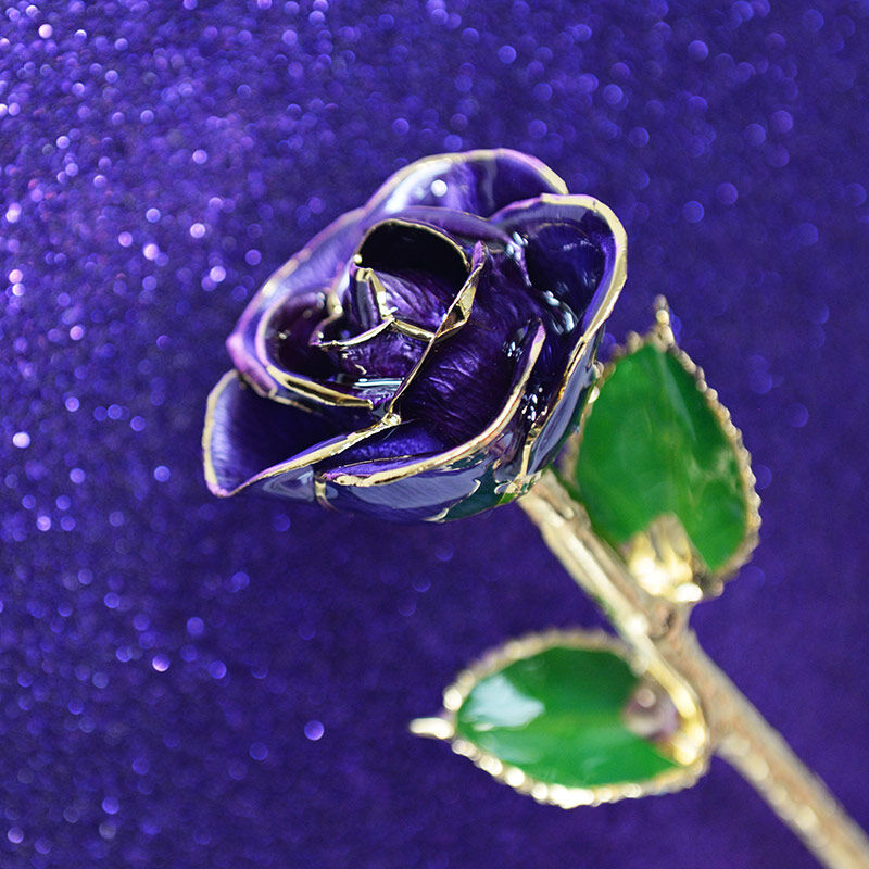 Purple Passion 24kt Gold Dipped Rose