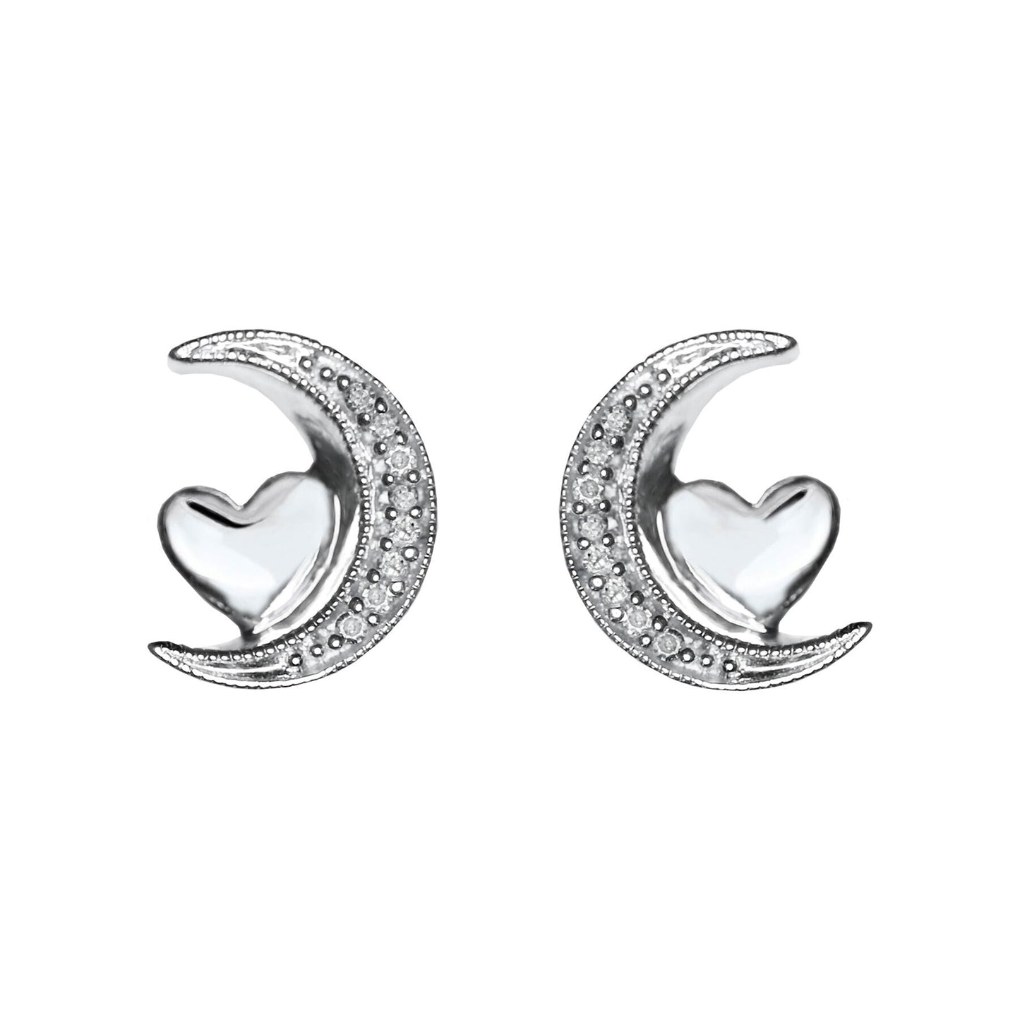 Silver Moon and Back Diamond Earrings – Steven Singer Jewelers