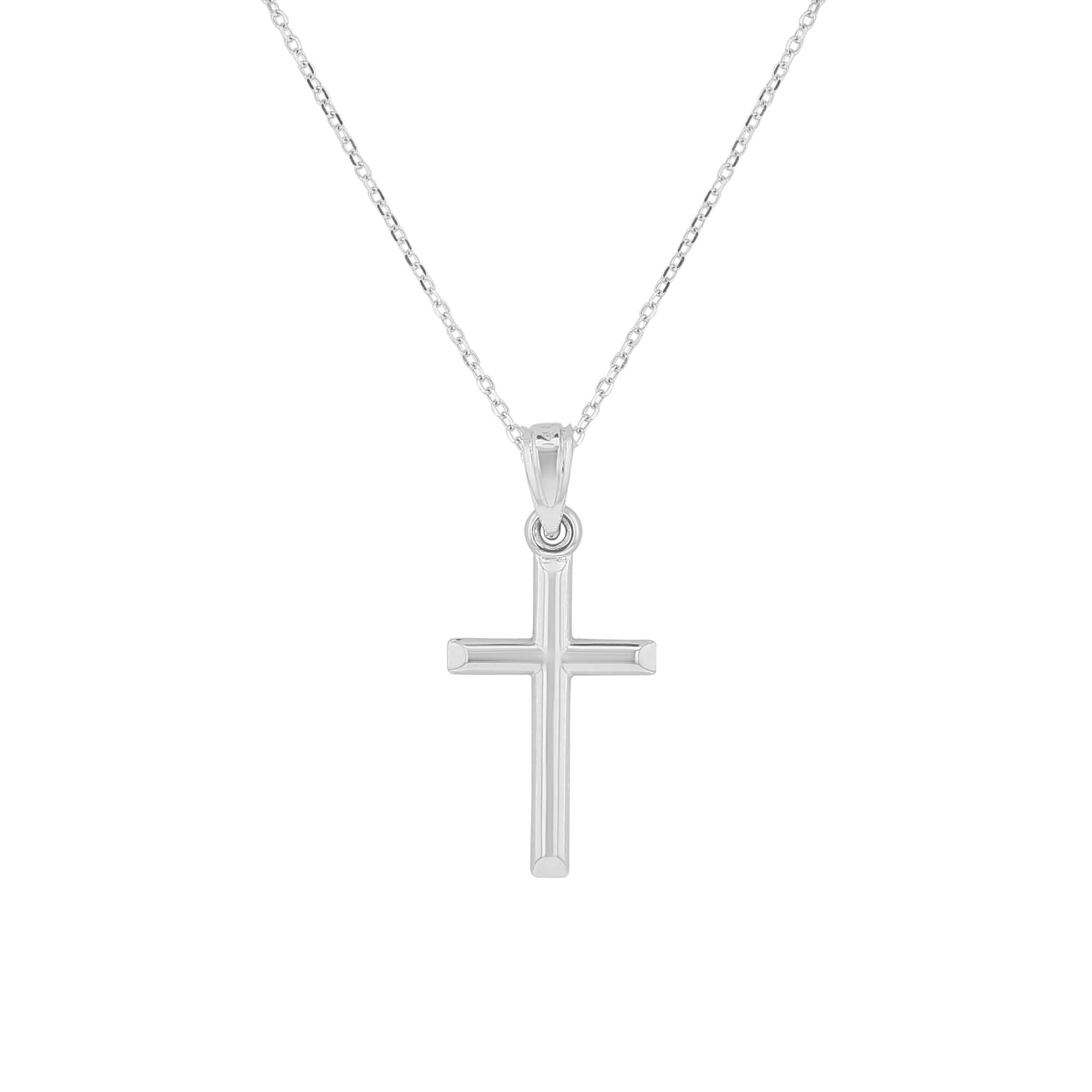 Sleek Polished Cross Necklace