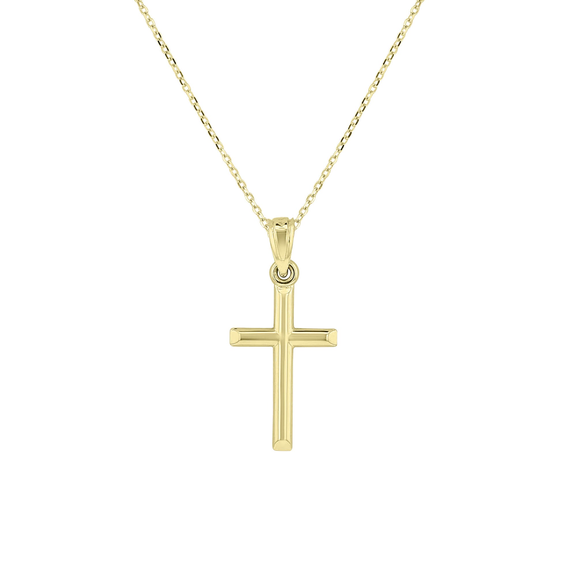 Sleek Polished Cross Necklace