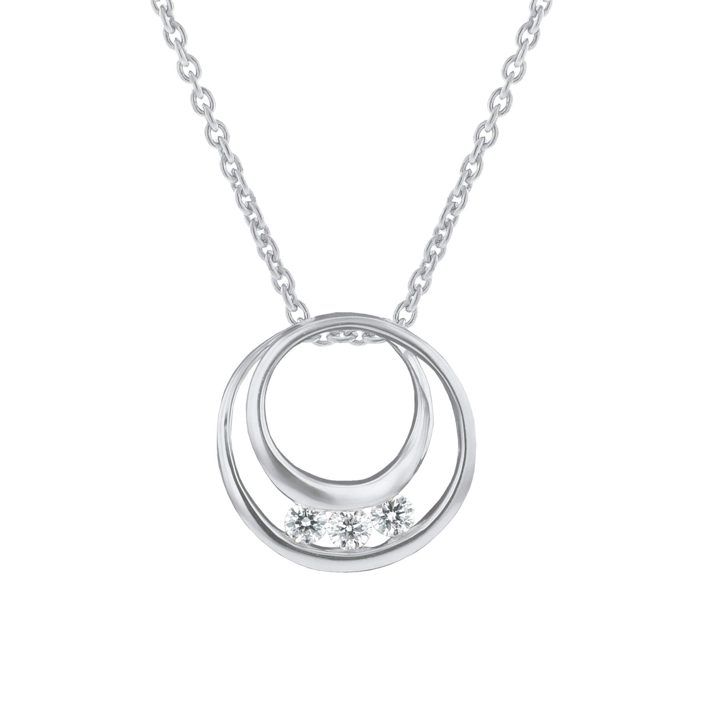 Past Present Future Circle Diamond Necklace 1/2ct