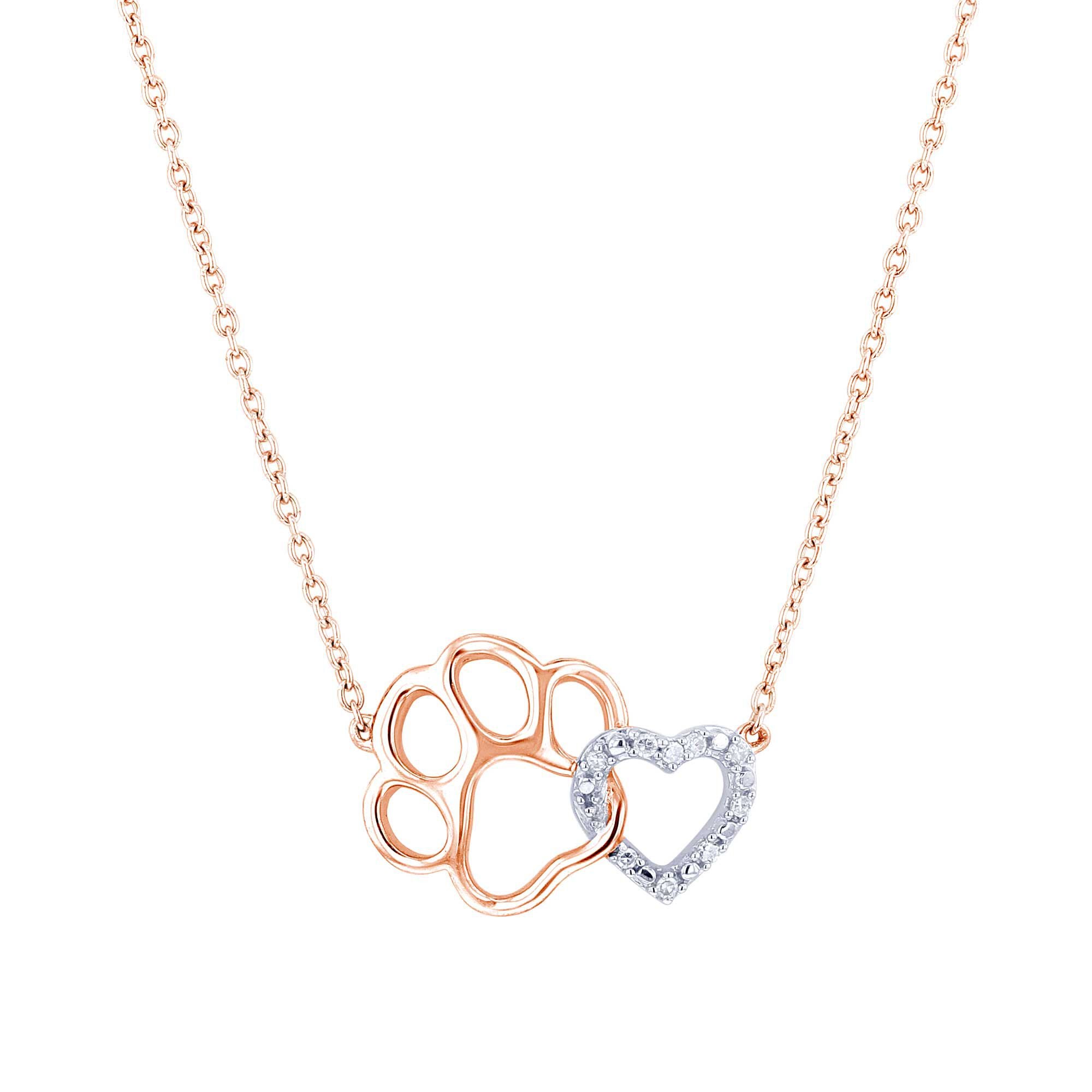 Helping Paw Gold Diamond Necklace