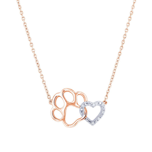 Helping Paw Gold Diamond Necklace