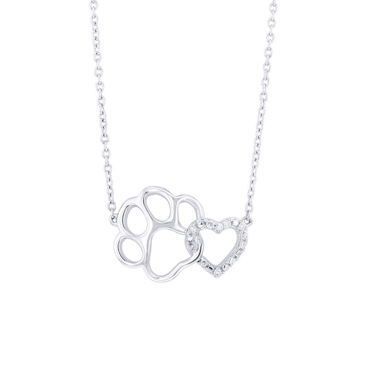 Helping Paw Gold Diamond Necklace