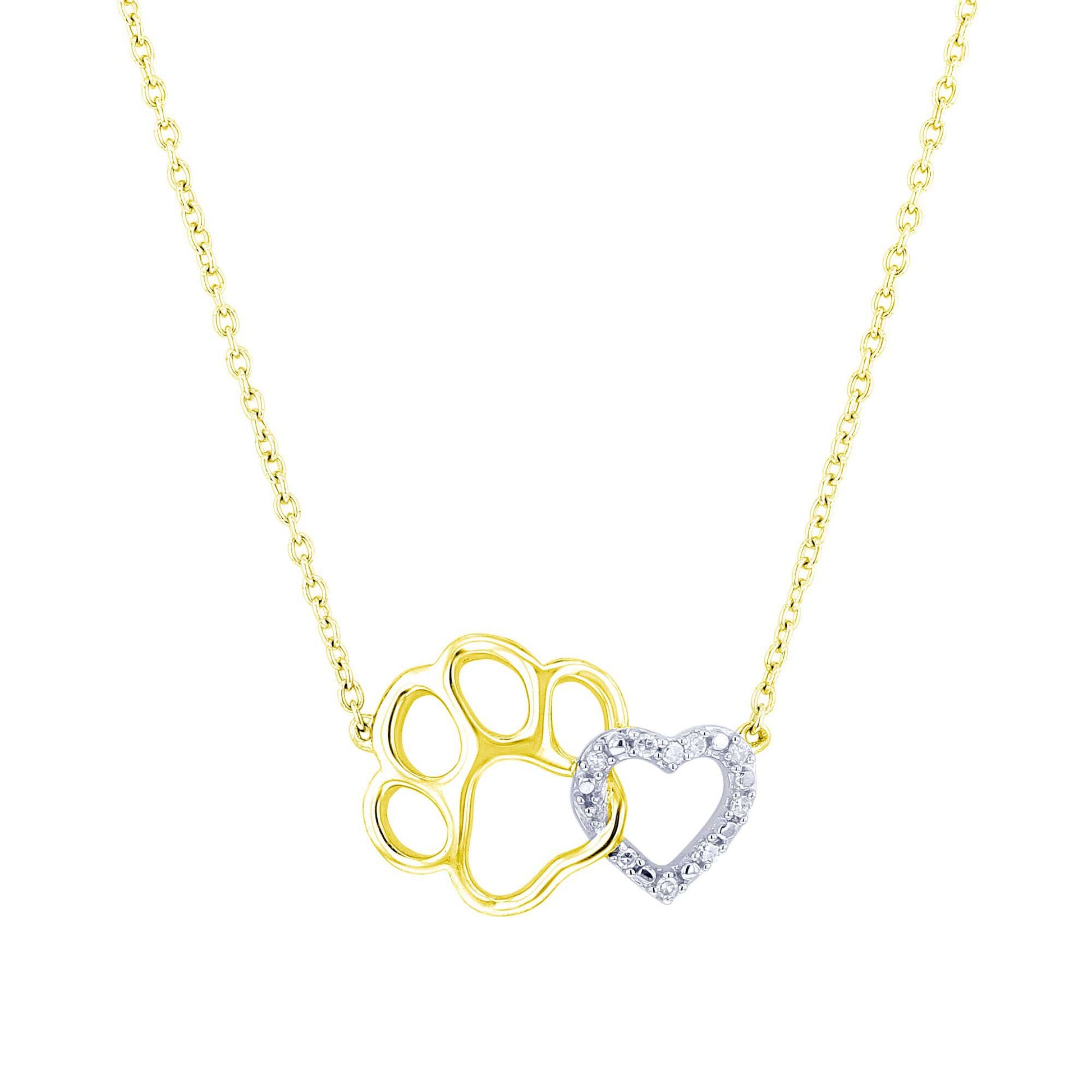 Helping Paw Gold Diamond Necklace