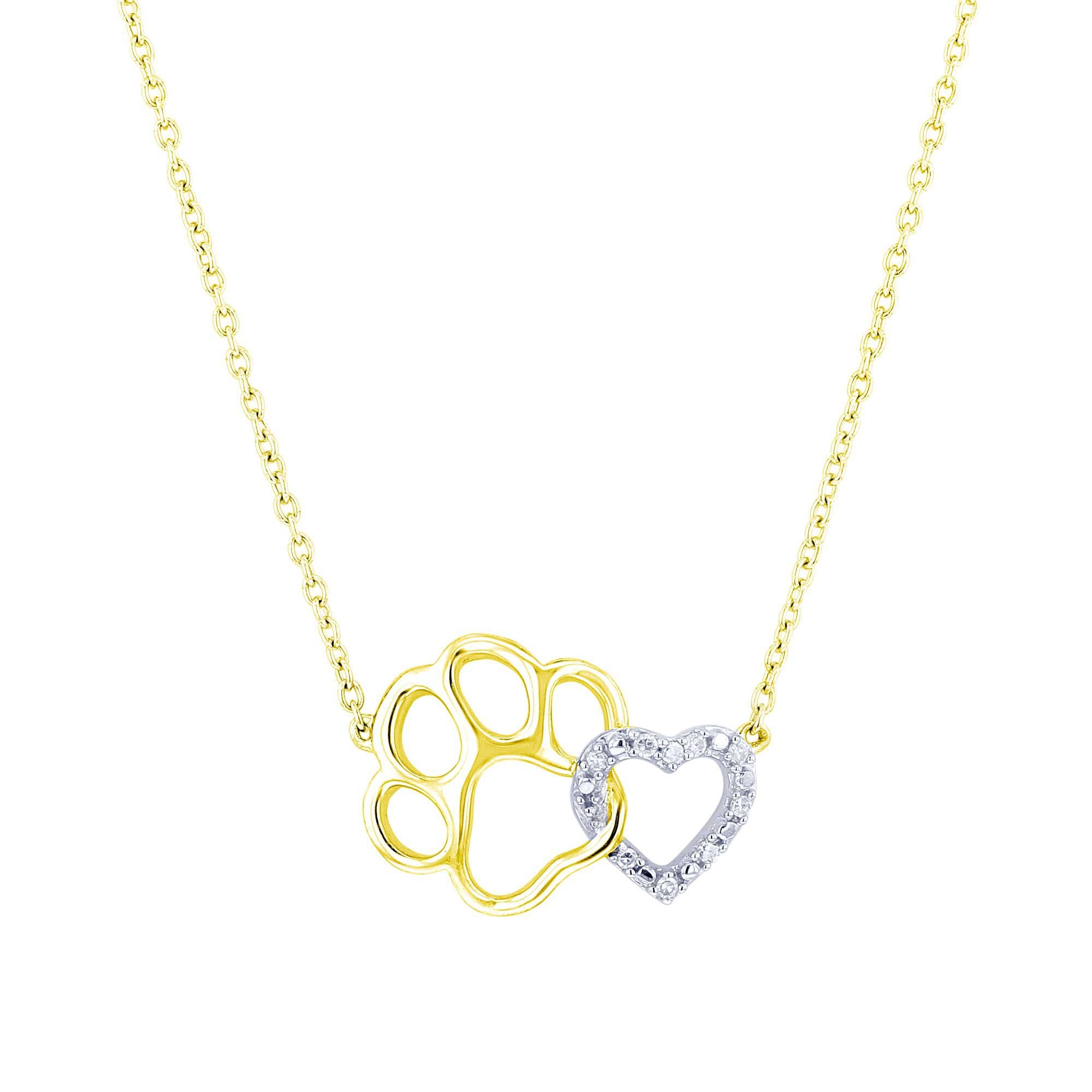Helping Paw Gold Diamond Necklace