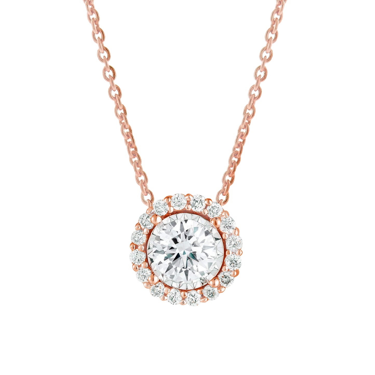 Mirage Halo Diamond Necklace 1ct