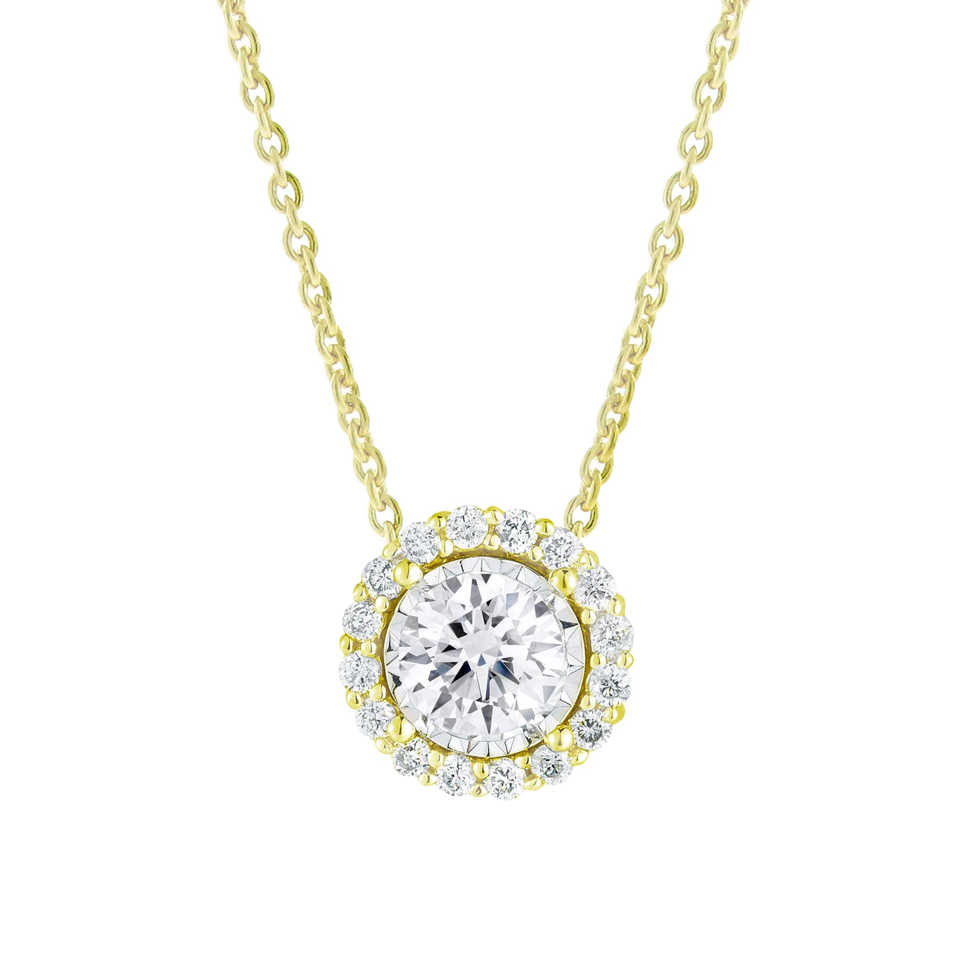 Mirage Halo Diamond Necklace 1ct