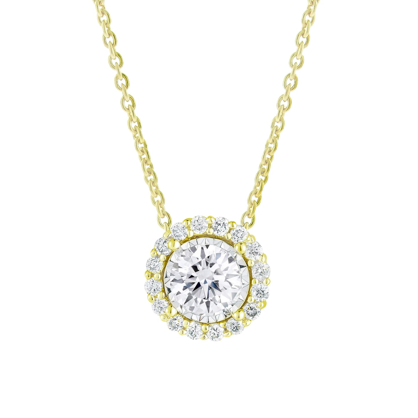 Mirage Halo Diamond Necklace 1ct