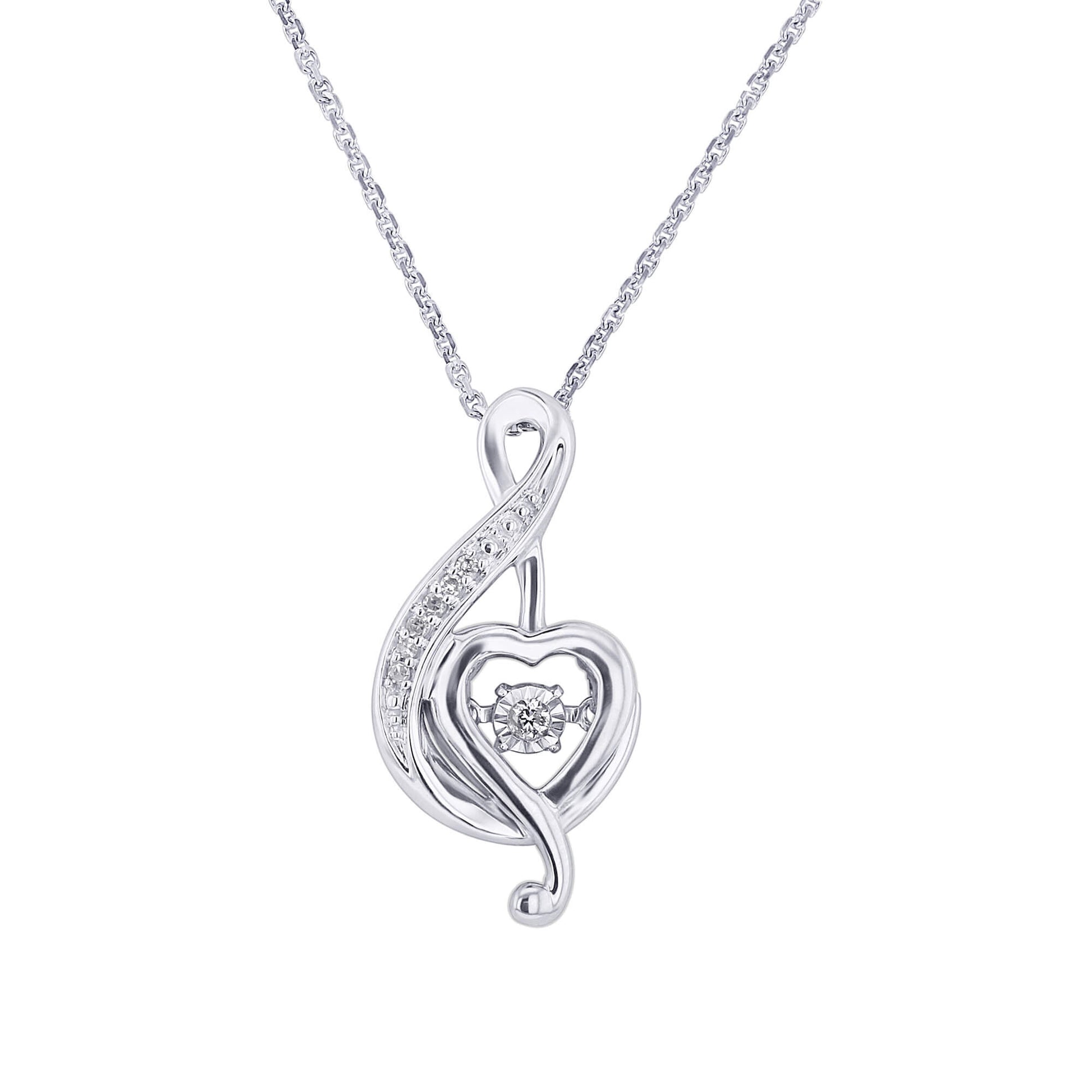 Silver Love Note Diamond Necklace