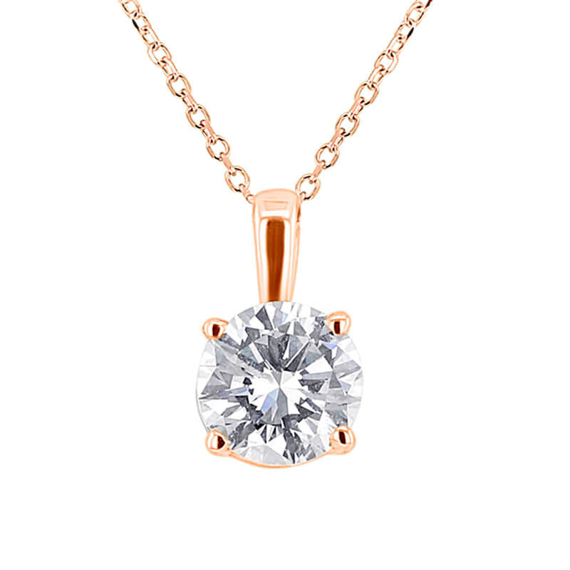 1/5 Ct Pink Diamond Lab Grown Solitaire Pendant 14k White Gold 18