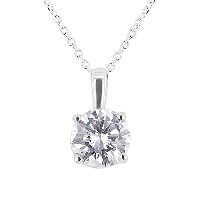 Round Solitaire Diamond Necklace 1ct