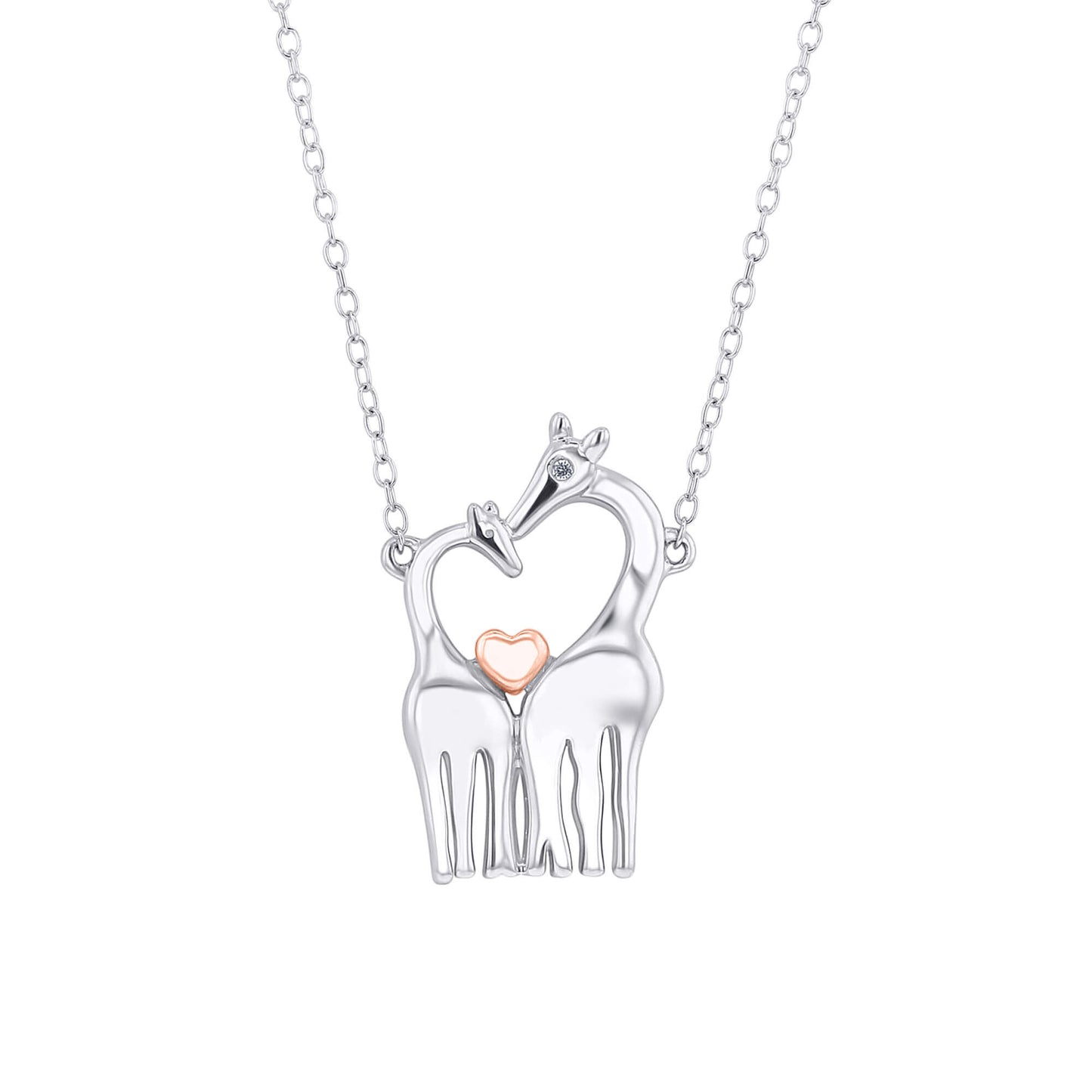 Mommy and Me Giraffe Diamond Necklace